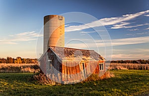 Abandoned Shack And Silo