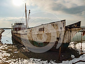 Abandoned ship near Lake Van, Turkey