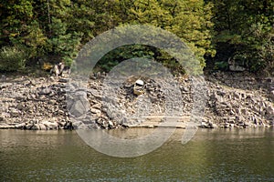 Abandoned ship wreck on the river.