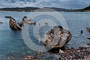 Abandoned ships near Teriberka. Russia photo