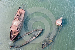 Abandoned ships from tugboat graveyard, Arthur Kill Staten Island