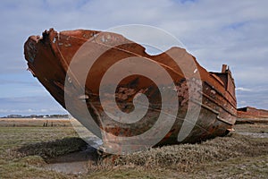 Abandoned shipwreck on the marshes