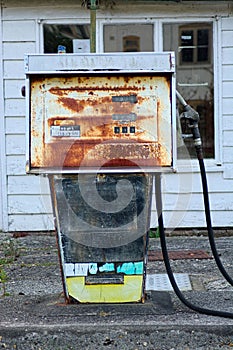 Abandoned shop & fuel pump