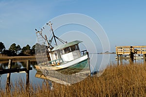 Abandoned shrimp boat, Florida