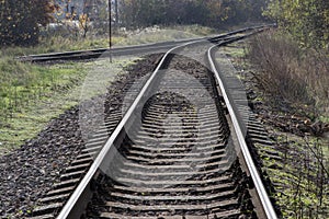 Abandoned single track railway line, way to nowhere