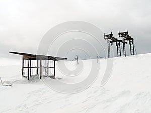 Abandoned ski tow station