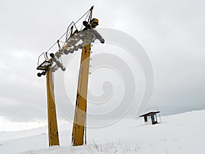 Abandoned ski tow station