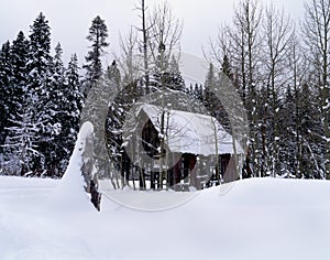 Abandoned Snowy Cabin