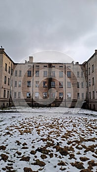 Abandoned soviet buildings, dirty walls