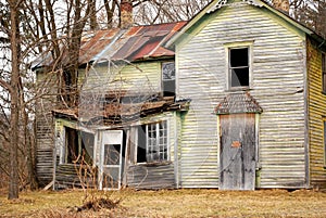 Abandoned spooky farm house