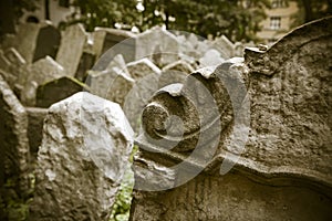 Abandoned spooky grave yard