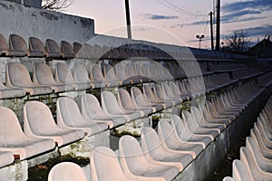 Abandoned stadium seats