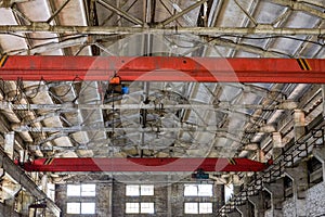 An abandoned steel frame structure automobile production workshop