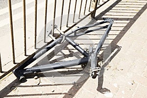 Abandoned stolen bike frame