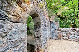 Abandoned Stone House Archway Closeup