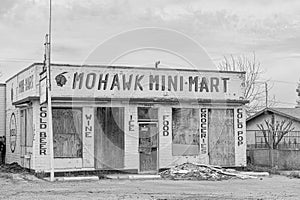 Abandoned store US Route 66 in Mojave Desert, CA