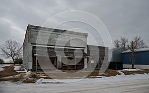 Abandoned storefronts in the shrinking rural town