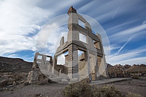 Abandoned structure in Rhyolite ghost town