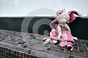 Abandoned stuffed toy in the street, Rennes, France