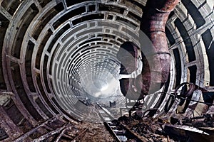 Abandoned subway tunnel in Kiev, Ukraine