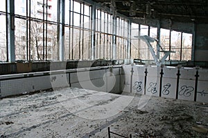 Abandoned Swimming pool, Pripyat, Chernobyl photo