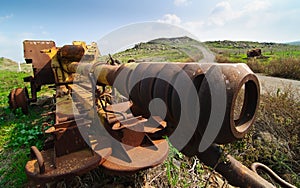 Abandoned Syrian Gun on Golan Heights photo