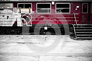 Old abandoned train background