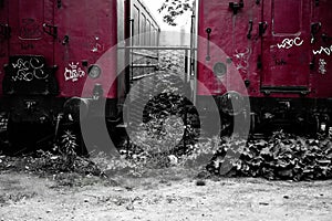 Old abandoned train background