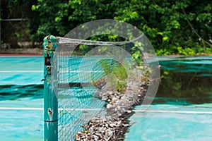 Abandoned tennis court