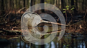 Abandoned Tennis Racket In Swamp: A Surreal Schlieren Photography