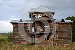 Abandoned tourist complex `Eldorado` at the mouth of the river Inya Altai Territory