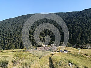 abandoned town at mountains