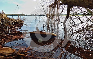 Abandoned toy boat - UK