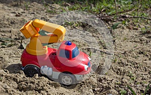 Abandoned Toy Truck on Playground