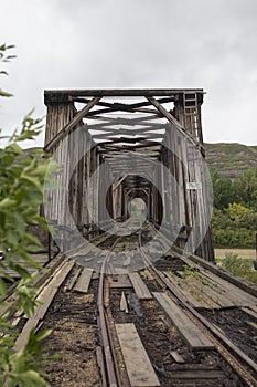Abandoned Train Bridge Far Away Vertical
