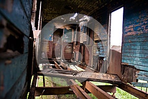 Abandoned train cars