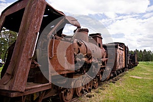 Abandoned train cars