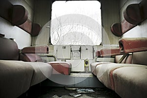 Abandoned train interior