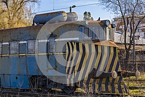 Abandoned train locomotive