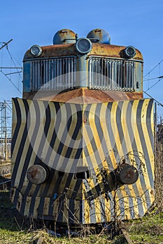 Abandoned train locomotive