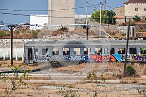 Abandoned train, old train station of Barreiro