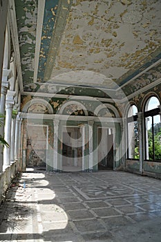 Abandoned train station in Sukhumi, capital of separatist state Abkhazia