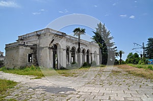 Abandoned train station in Sukhumi, capital of separatist state Abkhazia