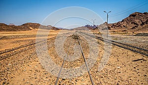 Haj Railway, Jordan, abandoned trains,Wadi Rum photo