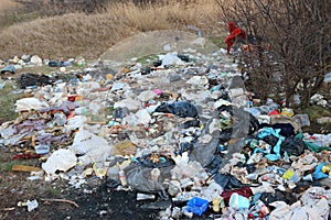 Abandoned trash in nature