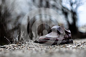 Abandoned trash shoes outdoor