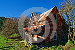 Abandoned two storey house now derelict