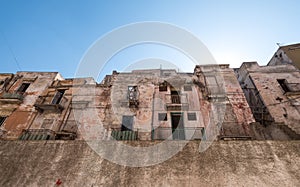 Abandoned, uninhabited buildings in Taranto, Puglia, Southern Italy.