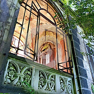 Abandoned Villa Becker in Turin city, Italy. Art, architecture and splendour