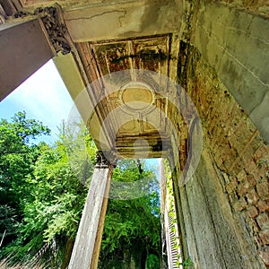 Abandoned Villa Becker in Turin city, Italy. Art, architecture and splendour